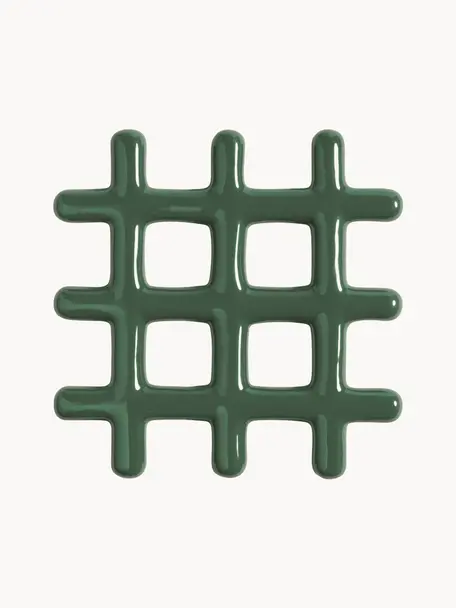 Sottopentola Grid, Gres, Verde scuro lucido, Larg. 19 x Prof. 19 cm