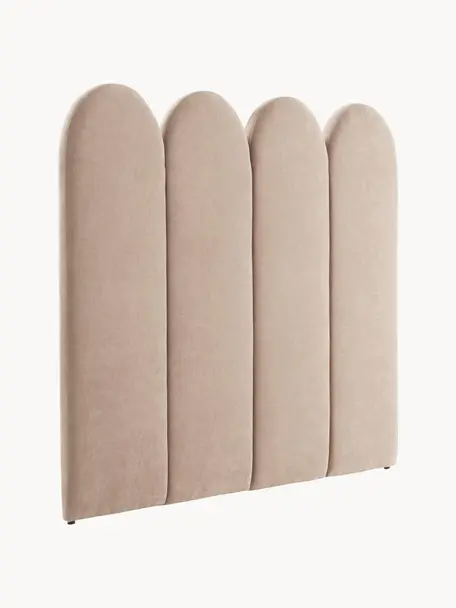 Tête de lit en chenille matelassé Miami, Tissu beige, larg. 165 x haut. 124 cm