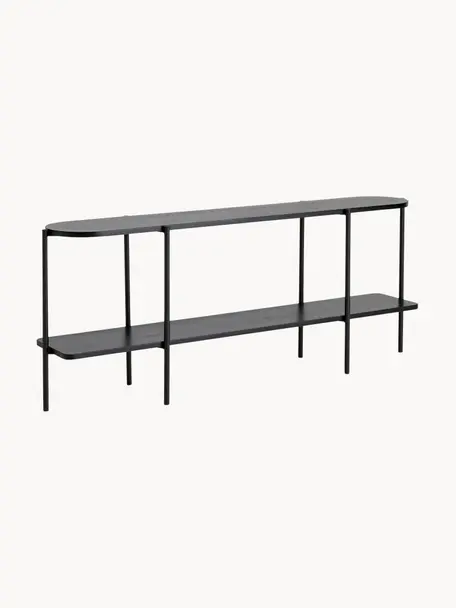 Regal Gugge aus Holz und Metall, Gestell: Metall, pulverbeschichtet, Schwarz, B 150 x H 61 cm