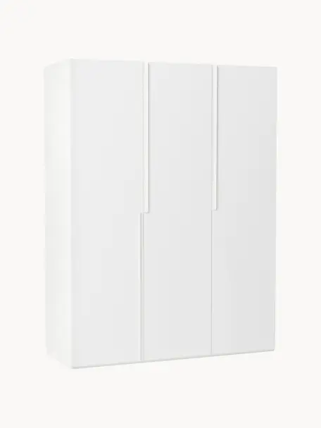 Szafa modułowa Leon, 3-drzwiowa, różne warianty, Korpus: płyta wiórowa z certyfika, Biały, S 150 x W 200 cm, Classic