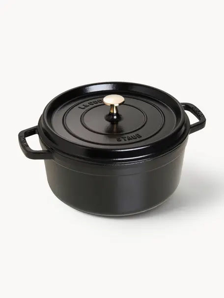 Casseruola rotonda in ghisa La Cocotte, Ghisa smaltata, Nero dorato, Ø 26 x Alt. 17 cm, 5,3 l