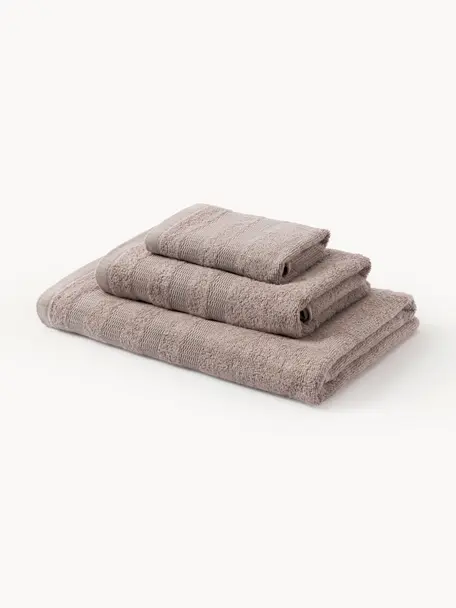 Komplet ręczników z bawełny Camila, Mauve, Komplet z różnymi rozmiarami