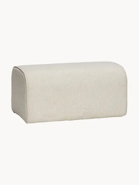 Beklede poef Mellow, Bekleding: 100% polyester Met 40.000, Geweven stof lichtbeige, B 81 x H 40 cm