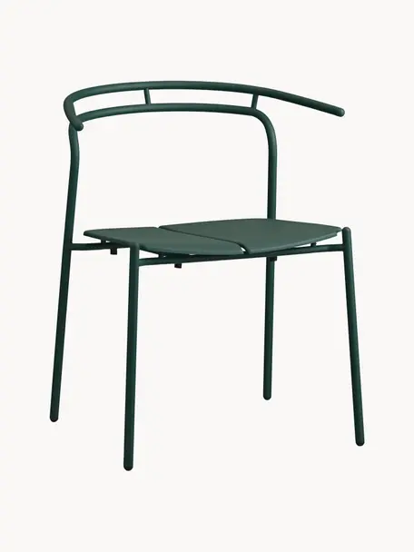 Silla de metal para exterior Novo, Acero recubierto, Verde oscuro, An 62 x F 54 cm