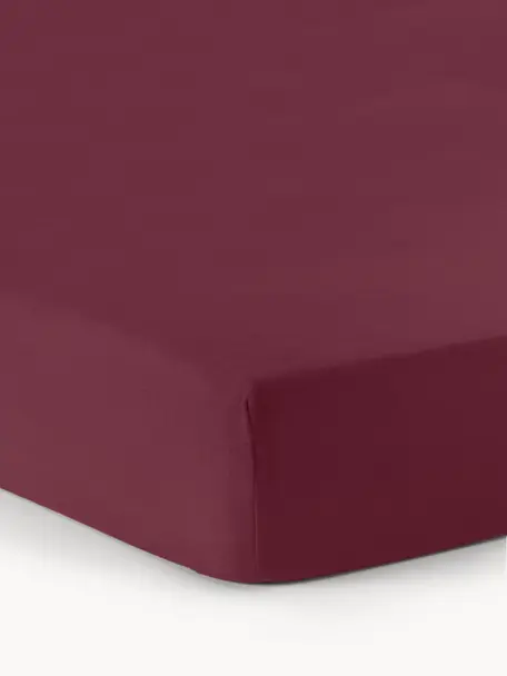 Flanelová elastická plachta na topper matrac Biba, Vínovočervená, Š 200 x D 200 cm, V 15 cm