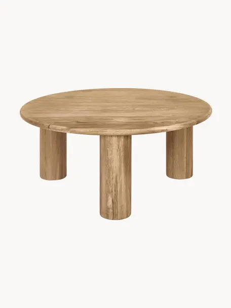 Ronde salontafel Didi van eikenhout, Massief geolied eikenhout, Eikenhout, Ø 80 cm