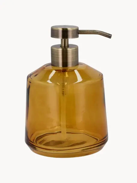 Distributeur de savon en verre Vintage, Brun clair, transparent, Ø 10 x haut. 15 cm