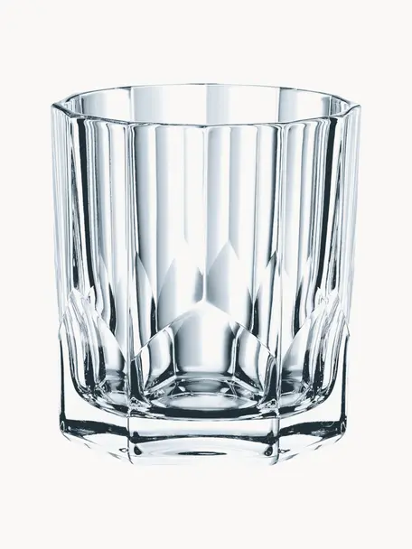 Kristall-Whiskygläser Aspen, 4 Stück, Kristallglas, Transparent, Ø 9 x H 10 cm, 320 ml