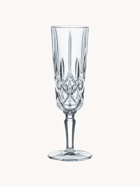 Kristall-Champagnergläser Noblesse, 4 Stück, Kristallglas, Transparent, Ø 7 x H 20 cm, 155 ml