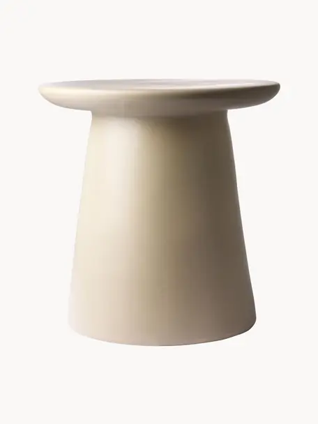 Odkládací stolek Dunstan, Kamenina, Béžová, Ø 40 cm, V 43 cm