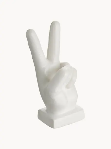 Figura decorativa Hand, Gres, Blanco, An 10 x Al 22 cm