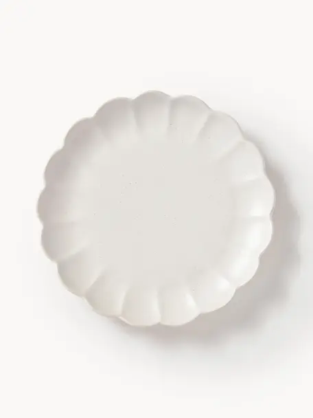 Raňajkové taniere Sabina, 4 ks, Kamenina, Lomená biela, Ø 21 cm