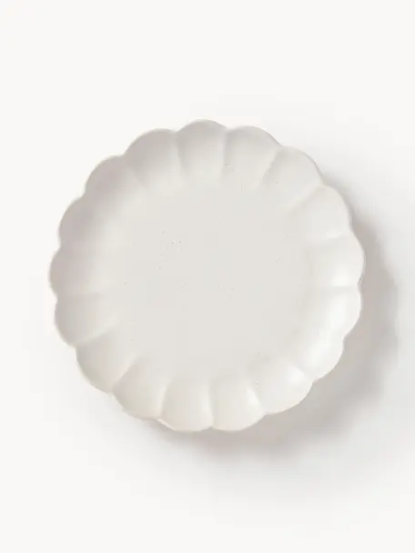 Assiettes à dessert Sabina, 4 pièces, Grès, Blanc cassé, Ø 21 cm