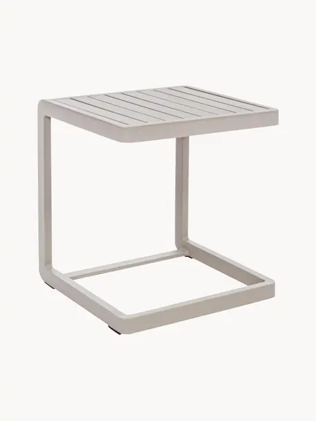 Tavolino da giardino Konnor, Alluminio verniciato a polvere, Beige chiaro opaco, Larg. 45 x Alt. 45 cm