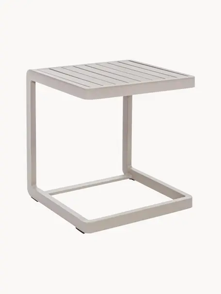 Mesa auxiliar para exterior Konnor, Aluminio con pintura en polvo, Beige claro mate, An 45 x Al 45 cm