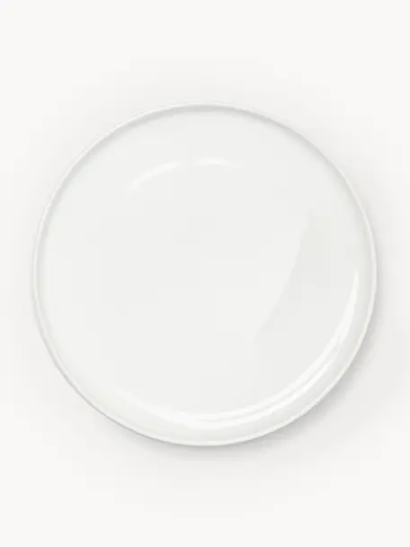 Porzellan-Platzteller Nessa, Porzellan, Off White, glänzend, Ø 32 cm