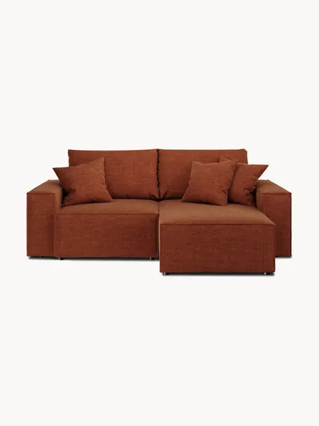 Rohová pohovka s funkciou postele a úložným priestorom Melow (3-miestna), Terakotová, Š 250 x H 150 cm