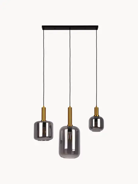 Hanglamp Smoky, Goudkleurig, donkergrijs, B 70 x H 33 cm