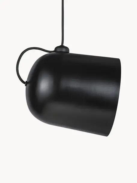 Kleine hanglamp Angle, Lampenkap: gecoat metaal, Diffuser: kunststof, Zwart, Ø 21 x H 32 cm