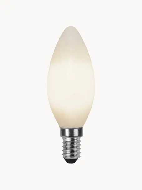 E14 Leuchtmittel, warmweiß, 1 Stück, Leuchtmittelschirm: Glas, Leuchtmittelfassung: Aluminium, Weiß, Ø 4 x H 10 cm
