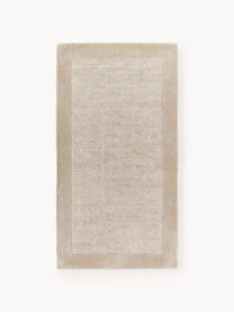 Laagpolig vloerkleed Kari, 100% polyester, GRS-gecertificeerd, Beige, B 80 x L 150 cm (maat XS)