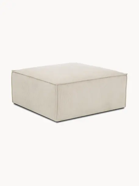 Sofa-Hocker Lennon aus Cord, Bezug: Cord (92 % Polyester, 8 %, Gestell: Massives Kiefernholz FSC-, Füße: Kunststoff, Cord Hellbeige, B 88 x T 88 cm