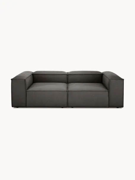 Modulares Sofa Lennon (3-Sitzer), Bezug: 100 % Polyester Der strap, Gestell: Massives Kiefernholz FSC-, Füße: Kunststoff, Webstoff Anthrazit, B 238 x T 119 cm