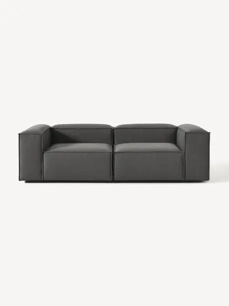 Sofa modułowa Lennon (3-osobowa), Tapicerka: 100% poliester Dzięki tka, Stelaż: lite drewno sosnowe, skle, Nogi: tworzywo sztuczne Ten pro, Antracytowa tkanina, S 238 x G 119 cm