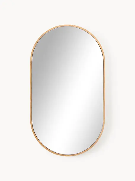 Oválne nástenné zrkadlo Avery, Dubové drevo, Š 40 x V 70 cm