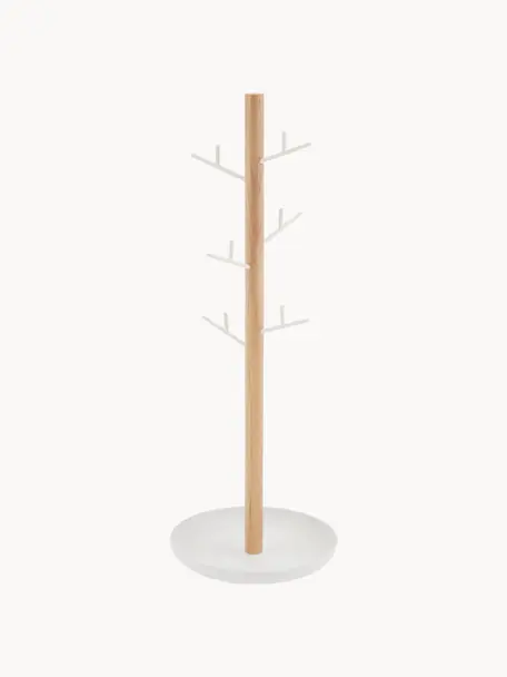Portagioie Tosca, Asta: legno, Bianco, legno chiaro, Larg. 13 x Alt. 36 cm