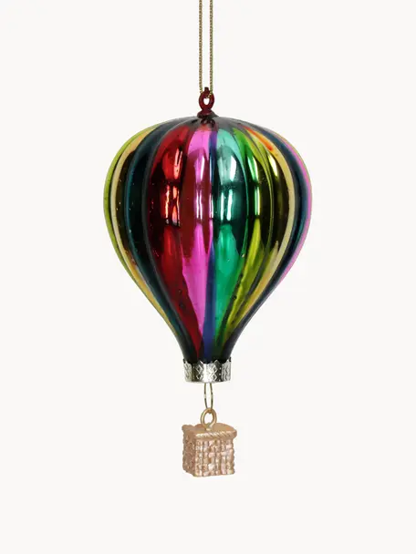 Ozdoba na vánoční stromeček ve tvaru létajícího balonu Rainbow, Sklo, Více barev, Ø 6 cm, V 10 cm