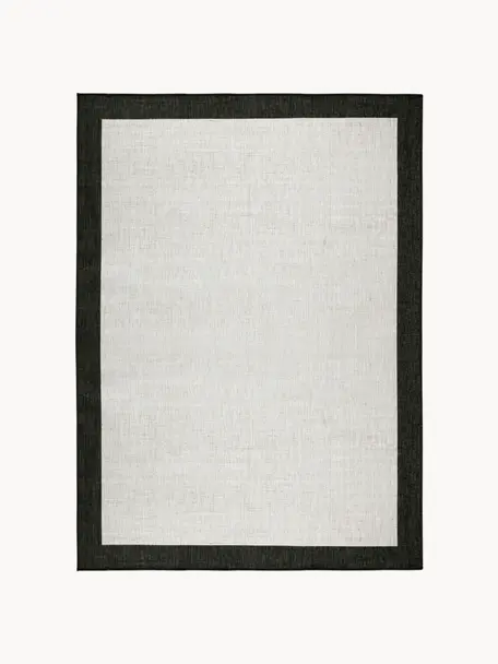 Tappeto girevole per interni ed esterni Panama, Nero, color crema, P 150 x L 80 cm