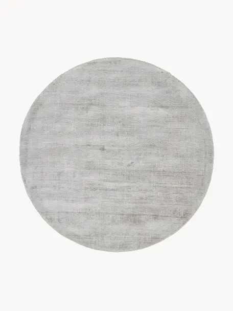 Okrúhly ručne tkaný koberec z viskózy Jane, Svetlosivá, Ø 250 cm (veľkosť XL)