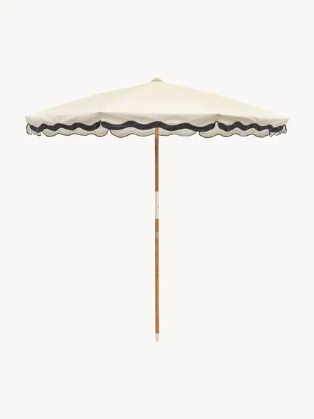 Parasol Amalfi, Ø 230 cm, Blanc, noir, Ø 230 x haut. 220 cm