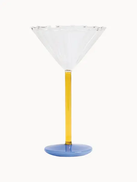 Verres à cocktail Bold, 2 pièces, Verre, Transparent, jaune, bleu, Ø 17 x haut. 10 cm, 150 ml