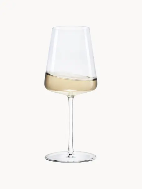 Copas de vino blanco de cristal Power, 6 uds., Cristal, Transparente, Ø 9 x Al 21 cm, 400 ml