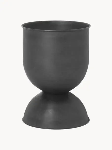 Übertopf Hourglass, H 43 cm, Eisen, beschichtet, Schwarz, matt, Ø 30 x H 43 cm