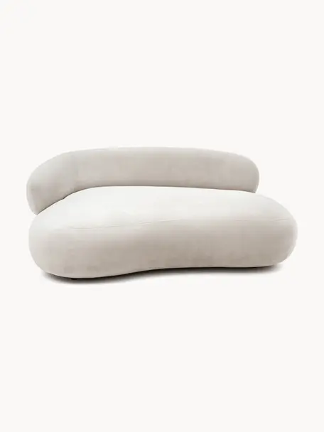 Nierensofa Alba (2-Sitzer), Bezug: 97% Polyester, 3% Nylon D, Gestell: Massives Fichtenholz, FSC, Webstoff Cremeweiss, B 185 x T 114 cm, Rückenlehne links