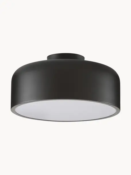 Stropná lampa z kovu Ole, Matná čierna, Ø 35 x V 18 cm