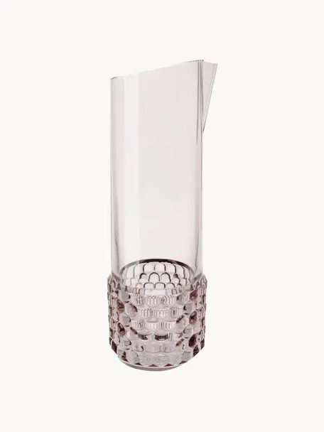 Caraffa acqua con motivo strutturato Jellies, 1,3 L, Plastica, Rosa chiaro, trasparente, 1.3 L