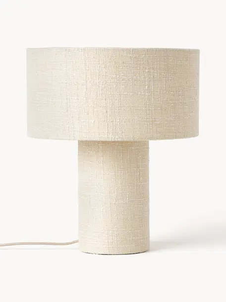 Bouclé stolní lampa Ron, Krémově bílá, Ø 30 cm, V 35 cm