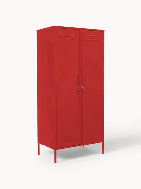 Petite armoire Twinny, Métal, enduit, Rouge, larg. 85 x haut. 183 cm