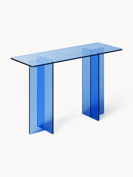 Glas-Konsole Anouk, Glas, Blau, B 120 x H 75 cm