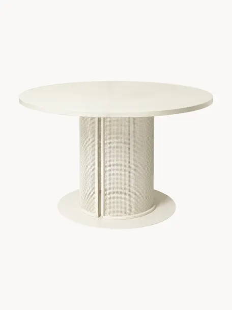 Table de jardin ronde Bauhaus, Acier, revêtement par poudre, Blanc crème, Ø 120 x haut. 73 cm