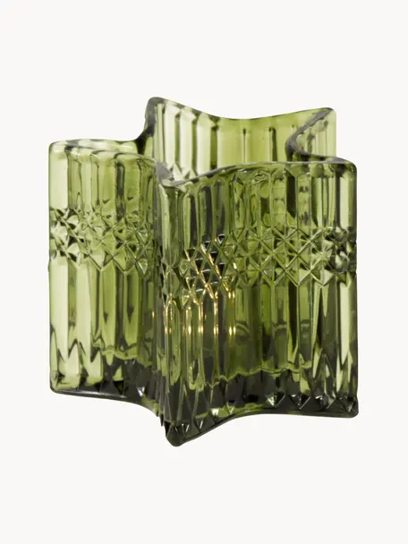 Teelichthalter Gaviolla, Glas, Grün, Ø 10 x H 8 cm