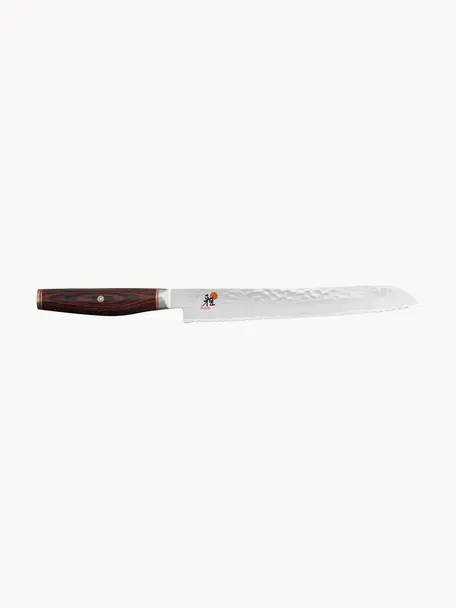 Broodmes Miyabi, Mes: staalkwaliteit MC63, Zilverkleurig, donker hout, L 37 cm