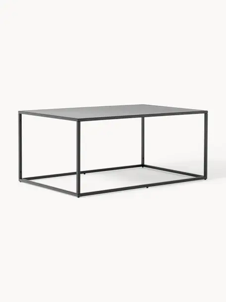 Metalen salontafel Neptun, Gepoedercoat metaal, Zwart, B 90 x D 60 cm