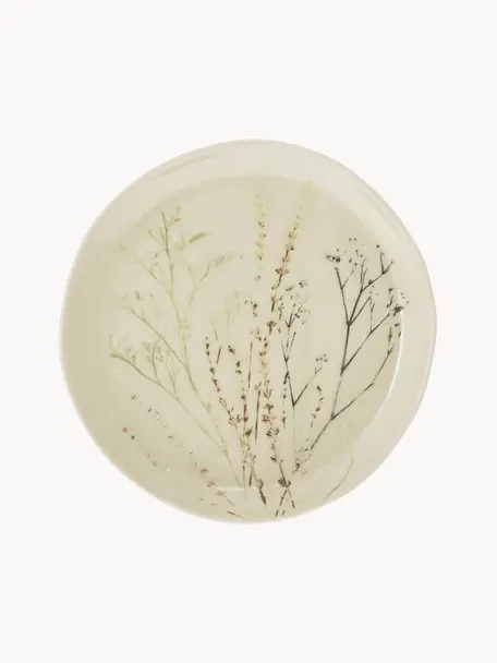 Ručne vyrobený servírovací tanier s motívom trávy Bea, Kamenina, Svetlobéžová, Ø 28 cm