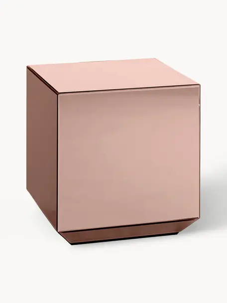 Konferenční stolek Speculum, Dřevovláknitá deska střední hustoty (MDF), zrcadlové sklo, Růžová, Š 38 cm, H 38 cm