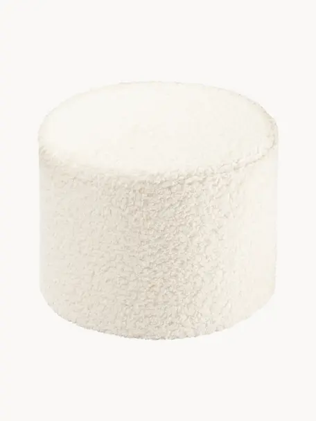 Kinder-Pouf Sugar aus Teddy, Ø 40 cm, Bezug: Teddy (100 % Polyester), Teddy Off White, Ø 40 x H 25 cm